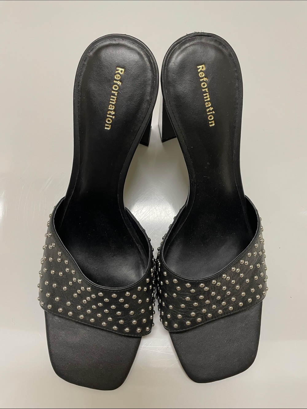 Reformation heels, or slides